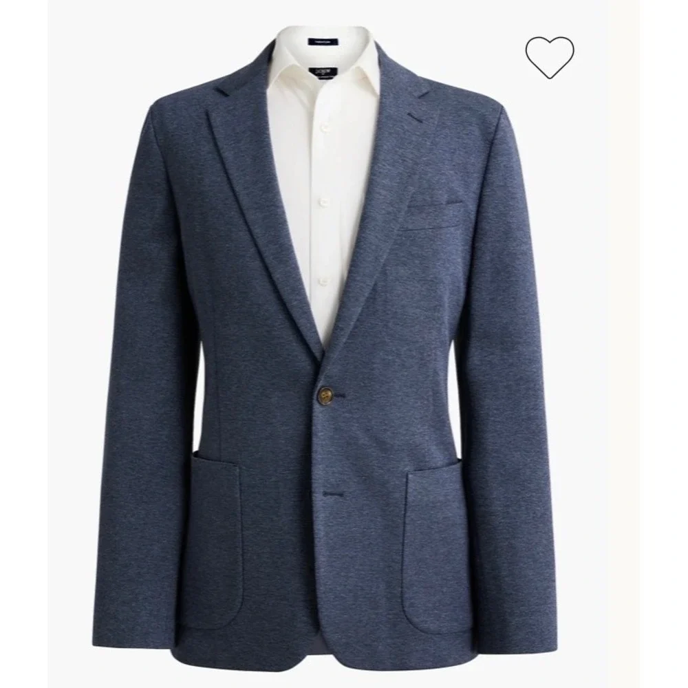 J.Crew Mens Size 44R Thompson Blazer Navy Melange Knit Cotton Blend BW430 NWT